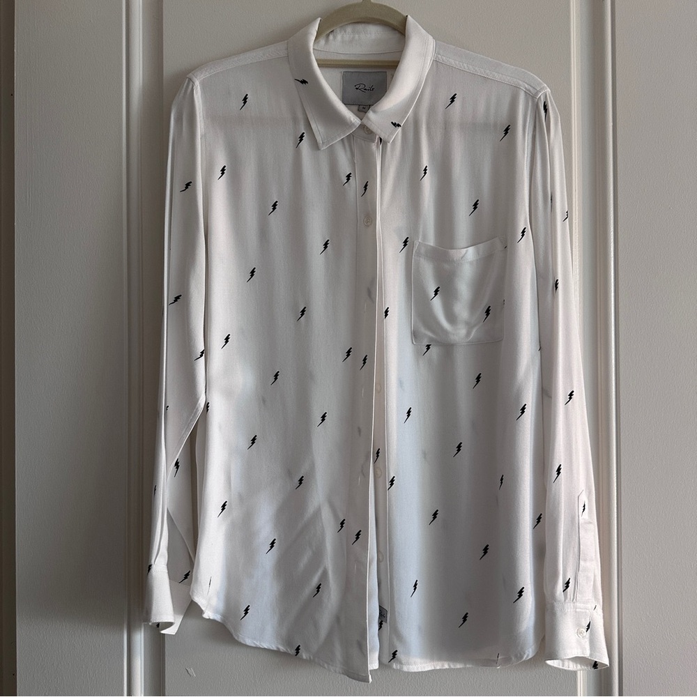 Rails White and Black Lightning Bolt Shirt